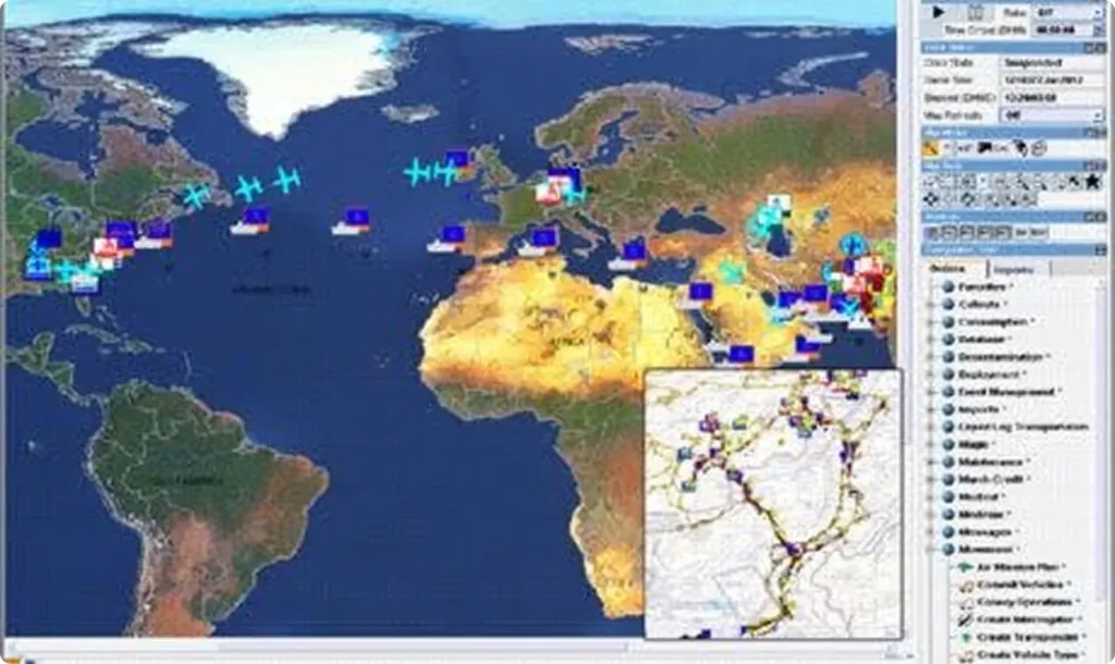 digital map software interface showing satellite imagery
