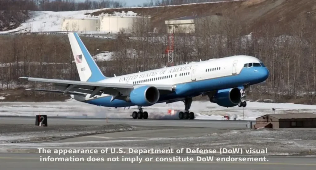 air force one taking off from a runway